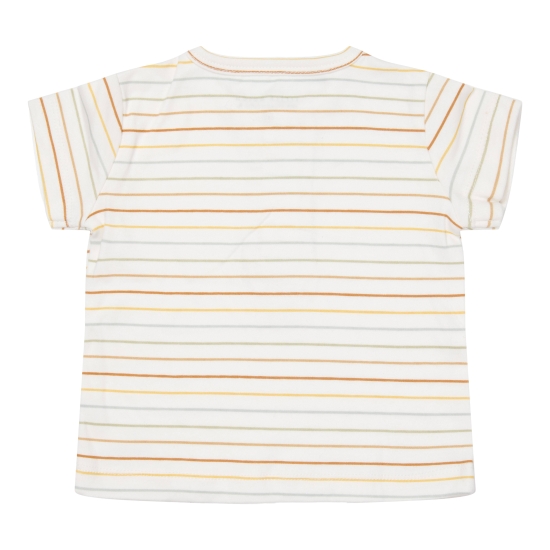 Kurzärmeliges T-Shirt Vintage Sunny Stripes, Größe 74 | Little Dutch