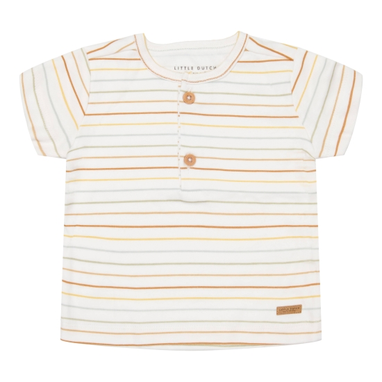 Kurzärmeliges T-Shirt Vintage Sunny Stripes, Größe 68 | Little Dutch