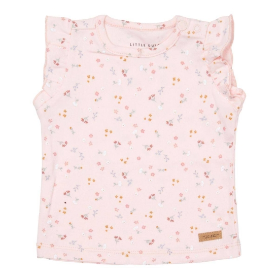 Kurzärmeliges T-Shirt Little Pink Flowers, Größe 50/56 | Little Dutch