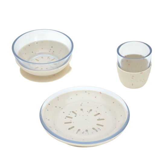 Kindergeschirr Set Glas, Beige  | Lässig