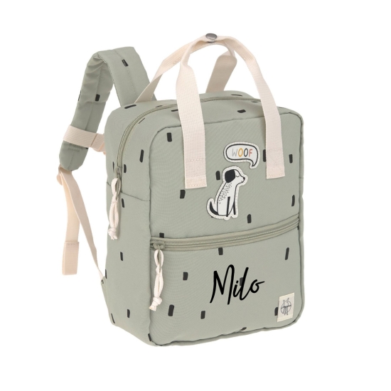 Rucksack Square - Happy Prints, Olive | Lässig