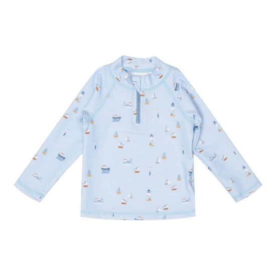 Langärmliges Badeshirt Sailors Bay Blue, Größe 86/92 | Little Dutch