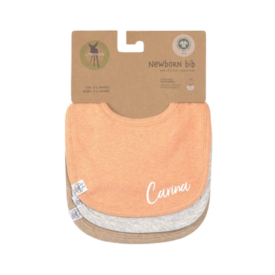 Lätzchen 3er Set, Apricot Hellgrau Beige, Bio-Baumwolle | Lässig