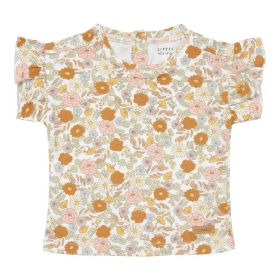 Kurzärmeliges T-Shirt Vintage Little Flowers, Größe 50/56 | Little Dutch