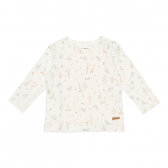 Langarm-Shirt Little Goose White, Größe 50/56 | Little Dutch