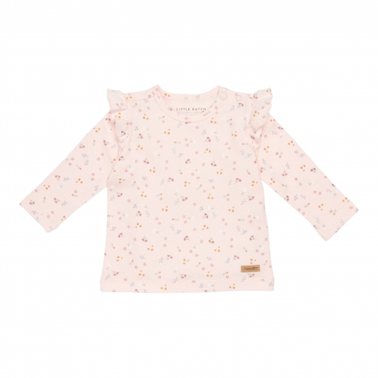 Langarm-Shirt Little Pink Flowers, Größe 74 | Little Dutch