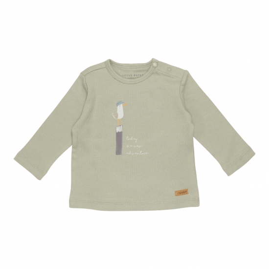 Langarm-Shirt Sailors Bay Seagull Olive, Größe 50/56 | Little Dutch