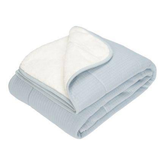 Wiegedecke Pure Soft Blue | Little Dutch